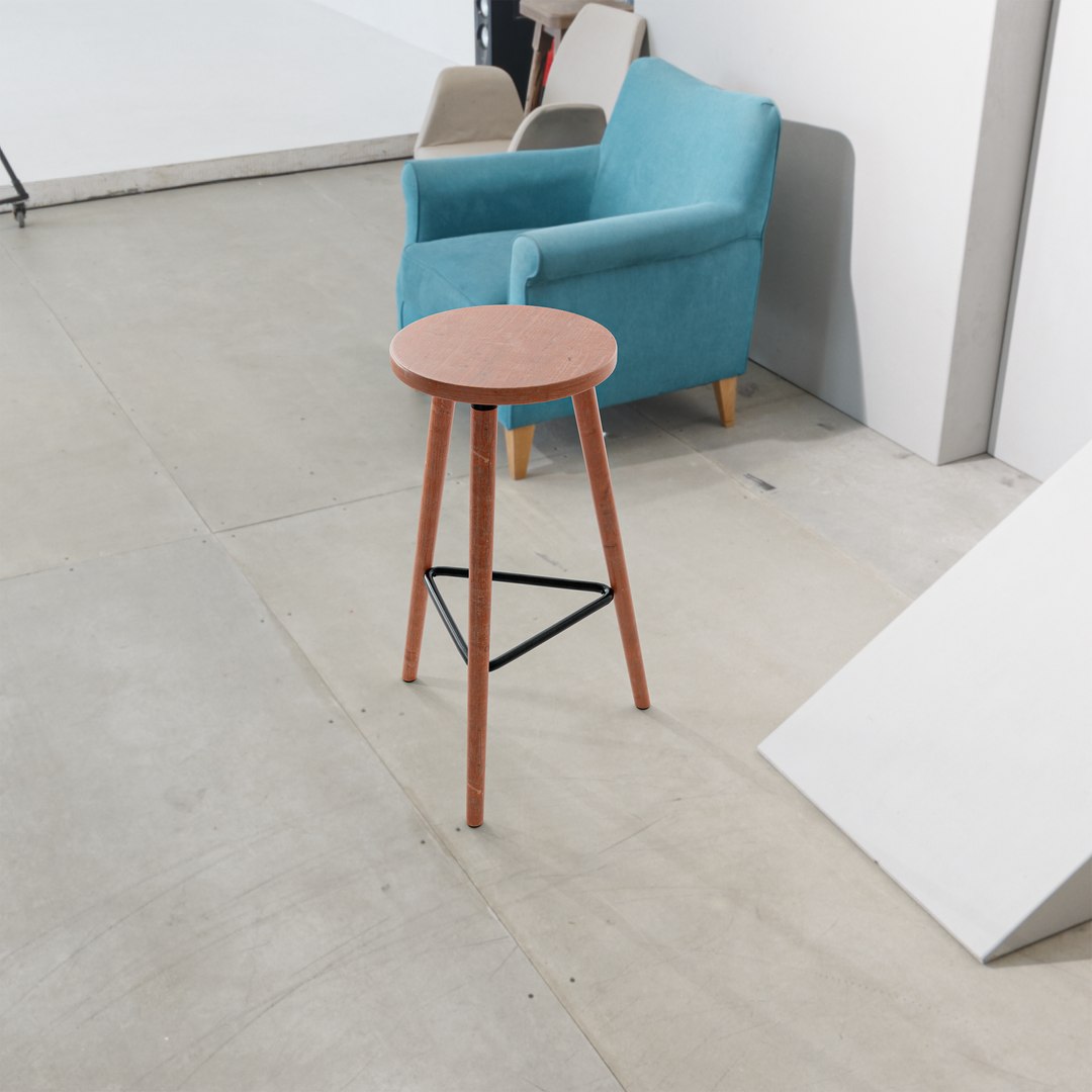 LHLLHL Round Counter Stool Bar Stool Solid Wood Backless Bar Stool