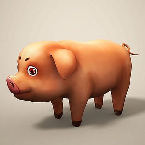 cartoon pig 3D model