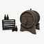 Barrel with the bottles - game assets