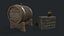 Barrel with the bottles - game assets
