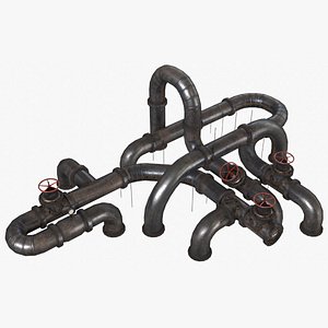 modular pipes metallic 3D model