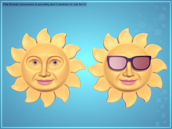 cartoon sun 3D model