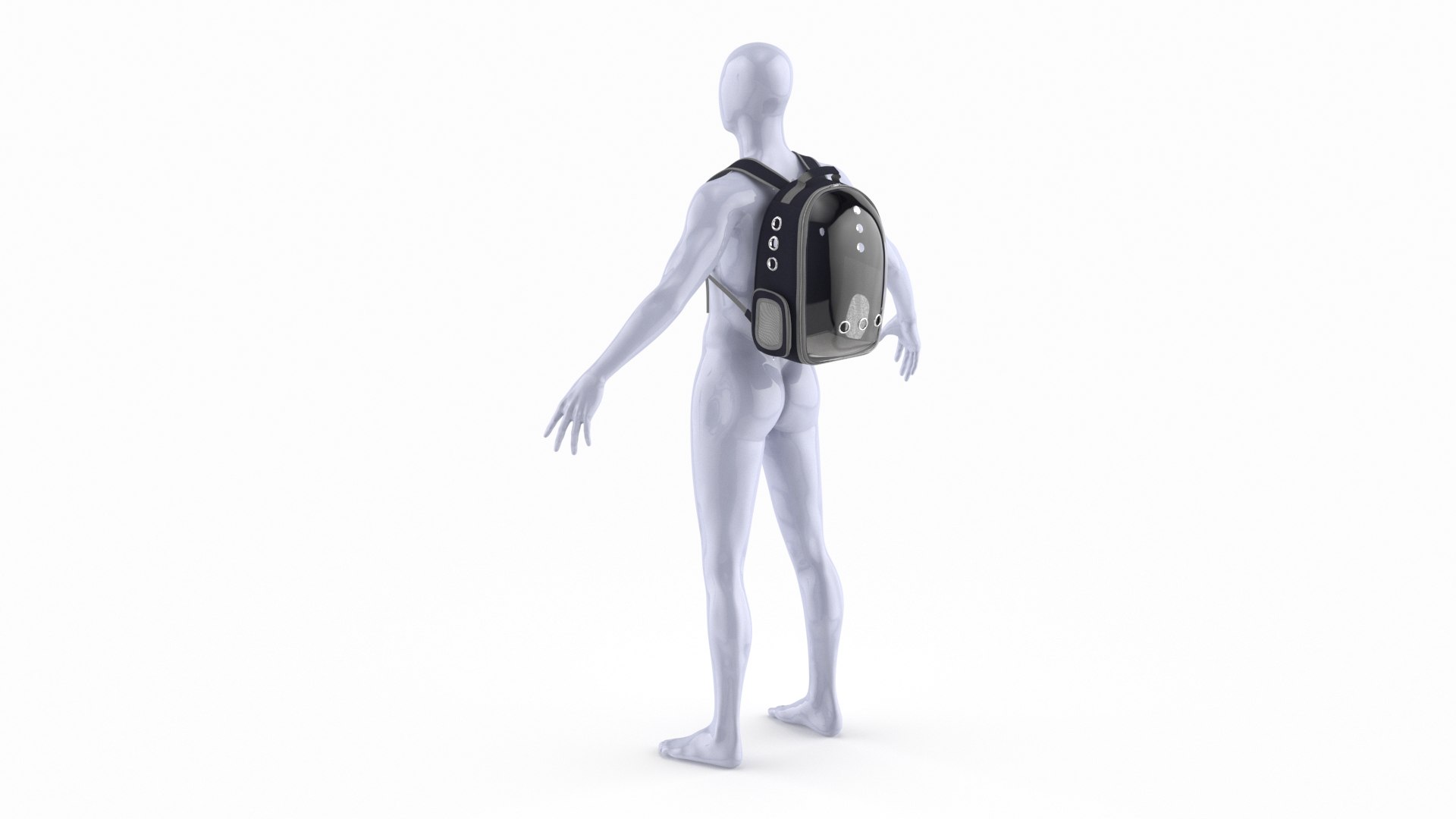 Pet Carrier Dressed Mannequin 3D model preview