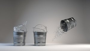 bucket liquid splash 3D