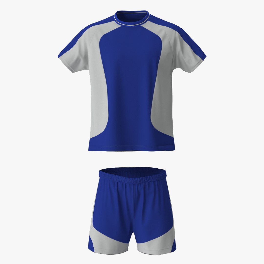 Soccer Uniform Blue 2 3D model preview