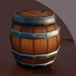 stylized barrel 3D model