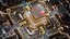C4D Octane CPU chip core capacitance Scifi Circuit board