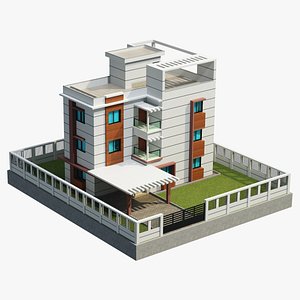 3D Three Storey House model