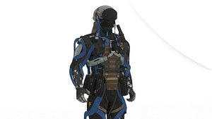 Heavy Combat Mech 3D Model Rigged for Game Engines Animation
