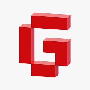 3D Pixel Letter G model