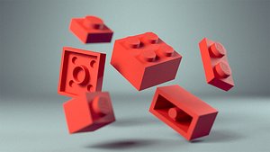 basic lego cubes bricks 3D model