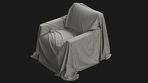 3D Covered Modern Armchair 02 model