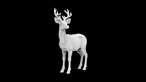 Deer Standing Gracefully 3d Print Model 3D model