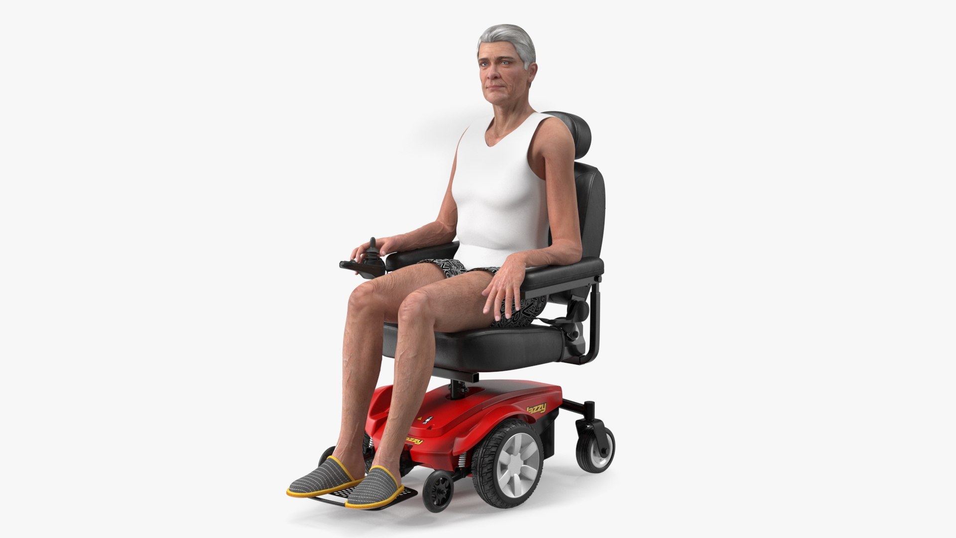 Patient with Jazzy Select Wheelchair Rigged for Modo 3D model preview