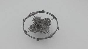 Futuristic Sci-Fi Space Station 3D Model 3D model