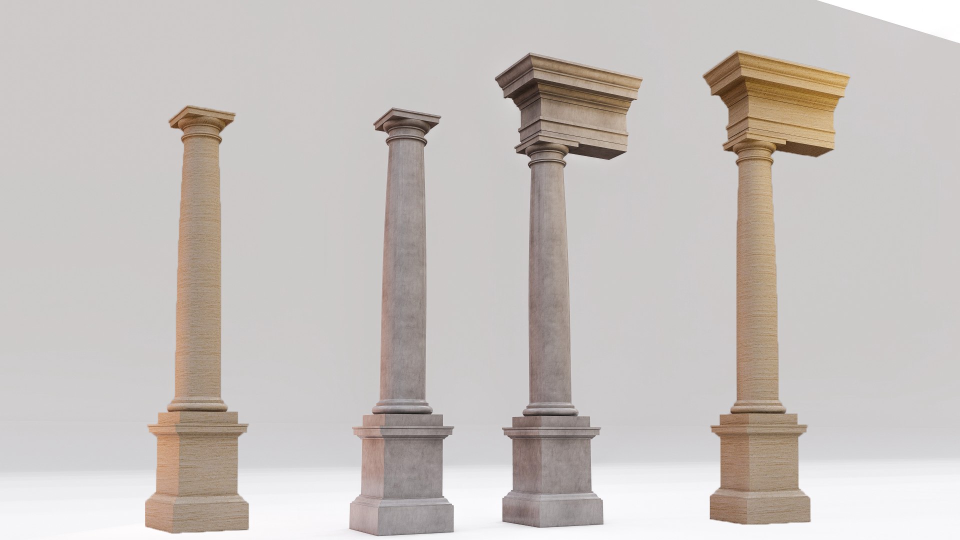 3D Tuscan Column Two Types Of Order On Vignola And Gibbs Plus Tuscan ...