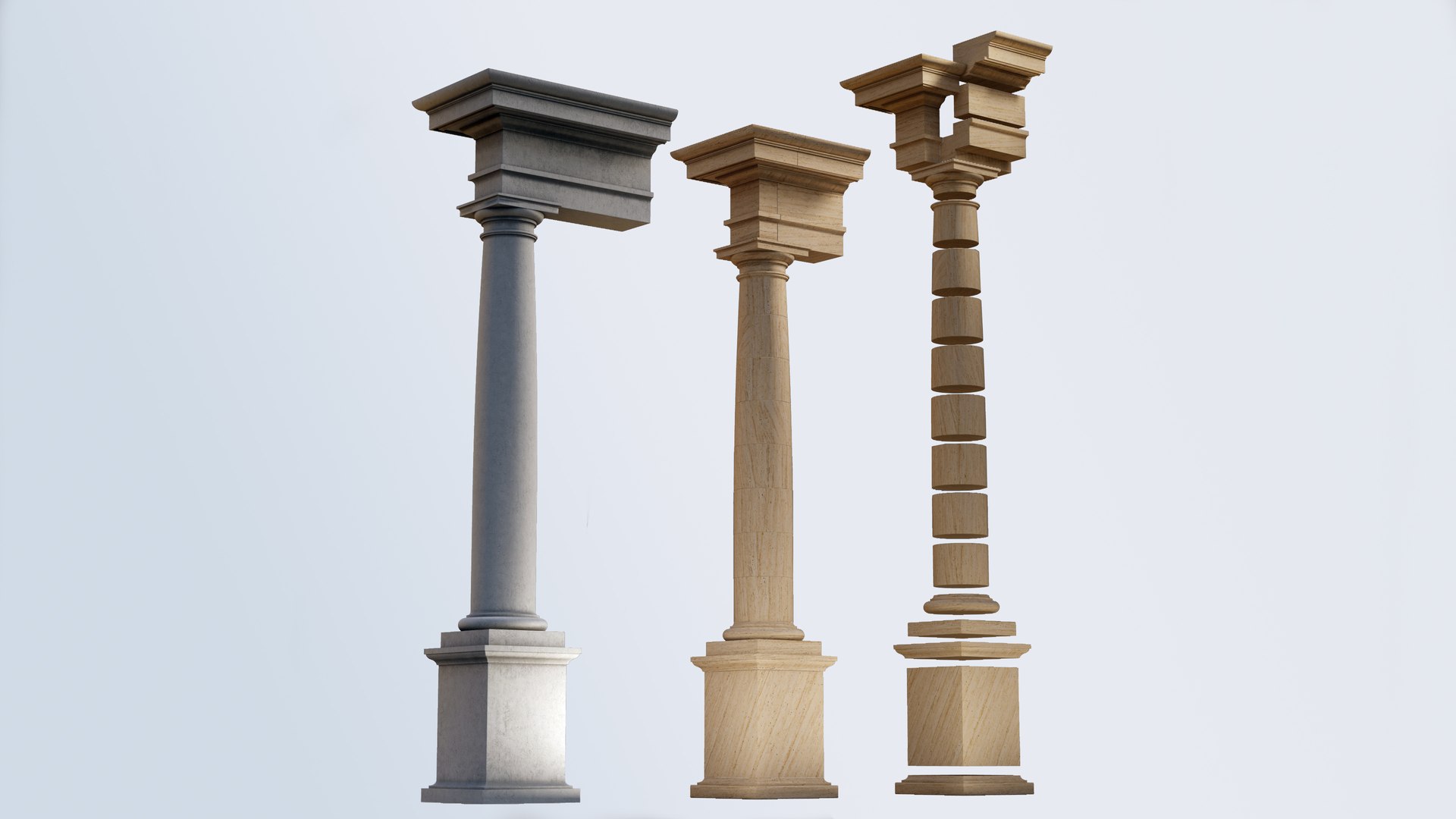 3D Tuscan Column Two Types Of Order On Vignola And Gibbs Plus Tuscan ...