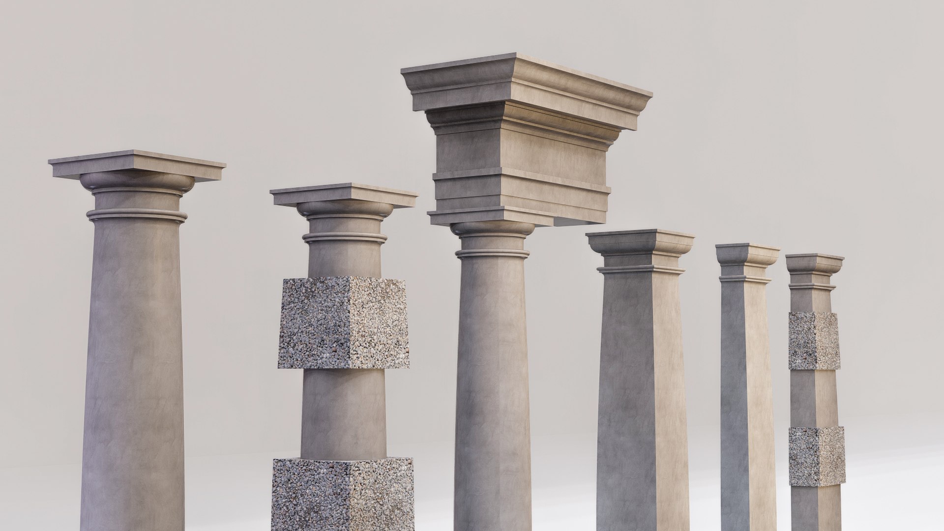 3D Tuscan Column Two Types Of Order On Vignola And Gibbs Plus Tuscan ...