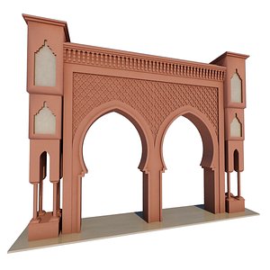 3D traditional moroccan door fes model