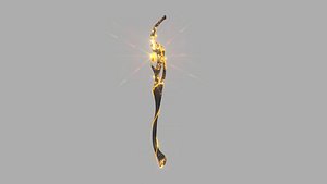 3D Fantasy Mage Staff 03 Fire - Medieval Weapon