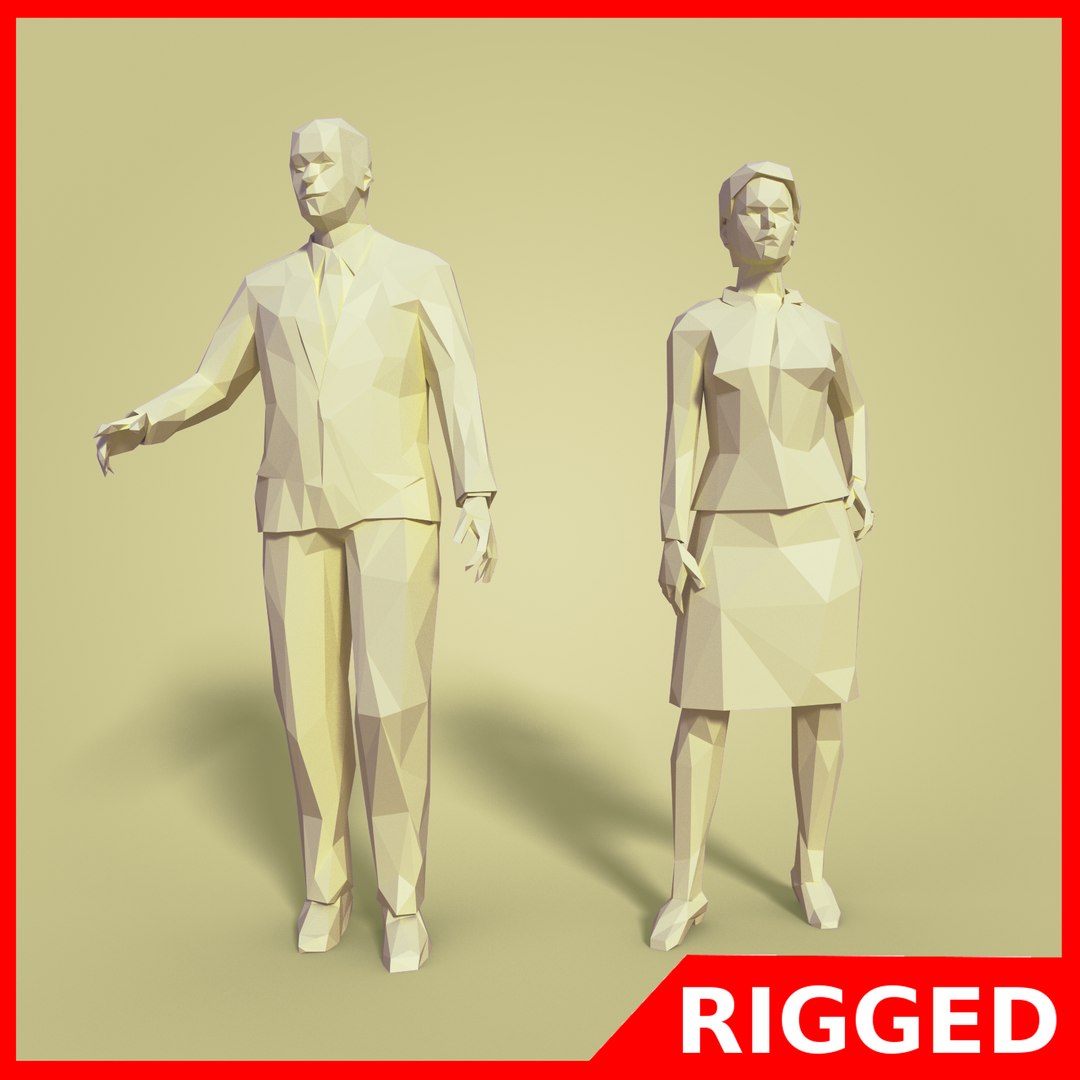 3D model Drawing Mannequin VR / AR / low-poly