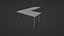 Bureau d'angle en bois pour chambre à coucher, modèle 3D simple et moderne
