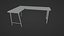 Bureau d'angle en bois pour chambre à coucher, modèle 3D simple et moderne