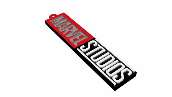 3D marvel studios logo keychain
