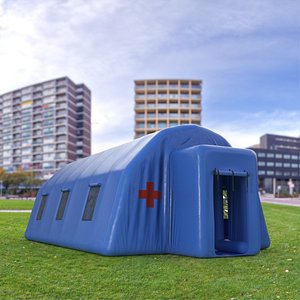 Blue Inflatable Medical Tent Pass Through