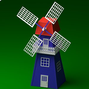 cartoon windmill 3D model
