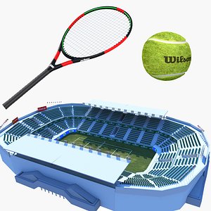tennis court racket 3D model