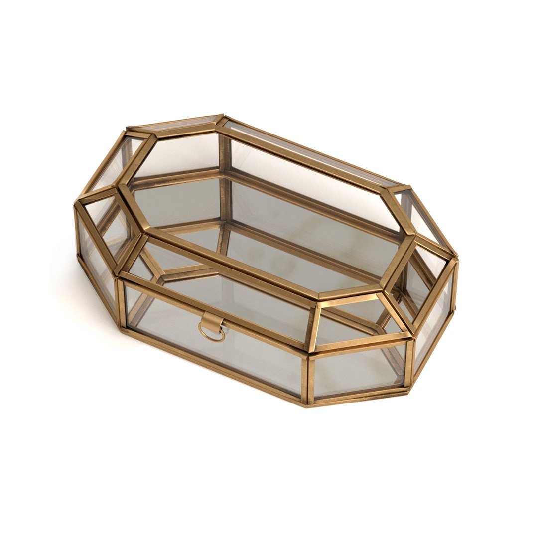 3D Brass Glass Jewelry Box Model - TurboSquid 1850329