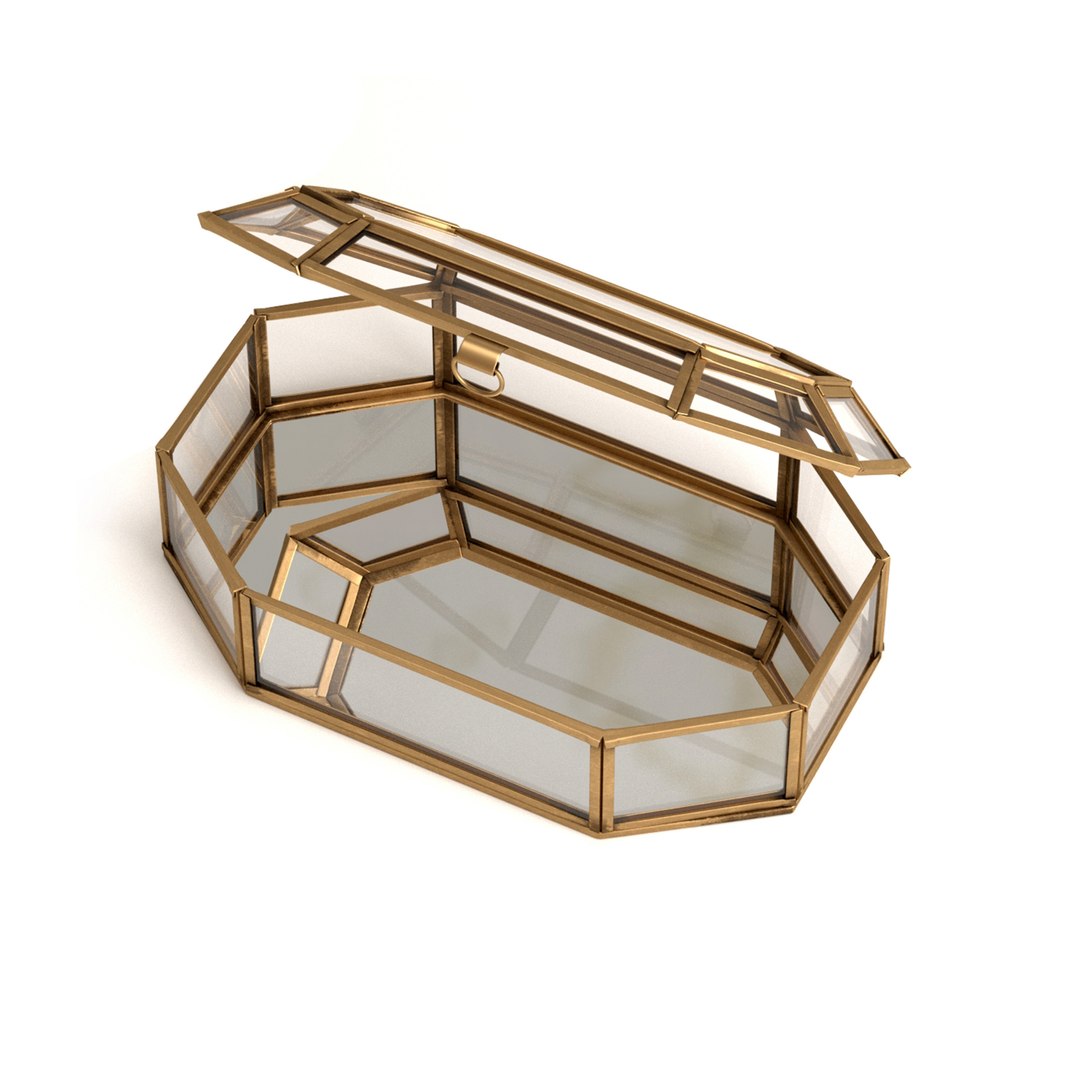 3D Brass Glass Jewelry Box Model TurboSquid 1850329