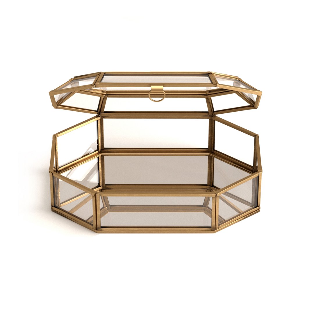 3D Brass Glass Jewelry Box Model - TurboSquid 1850329