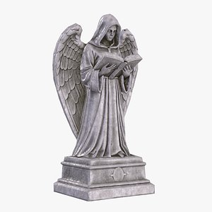 Reading Angel Statue Gothic Decorative Sculpture
