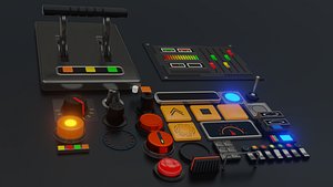 3D dash board panels 01 model