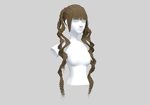 3D model Ponytail Bangs Hair