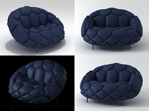 quilt armchair 3D model