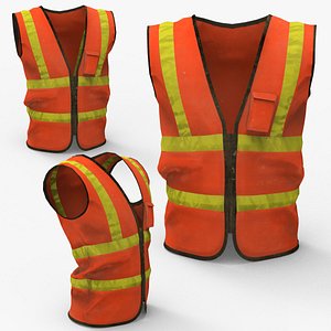 3D Realistic Worker Vest Lowpoly