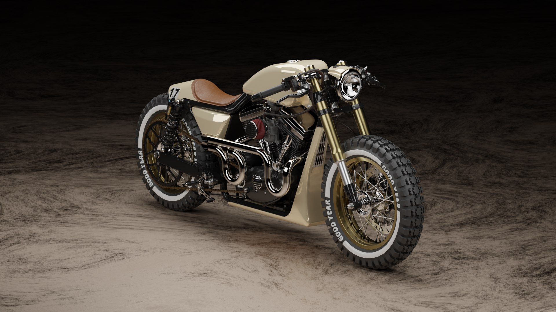 Custom Harley Davidson Cafe Racer Model - TurboSquid 2267482