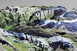 Mountain landscape Hauserhor Glarus Eastern Switzerland 3D model