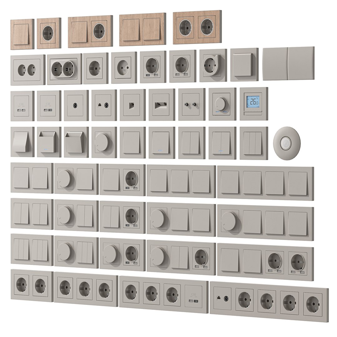 Sockets And Switches Schneider Electric AtlasDesign 3D Model ...