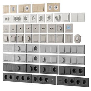Sockets and Switches Schneider Electric AtlasDesign 3D model