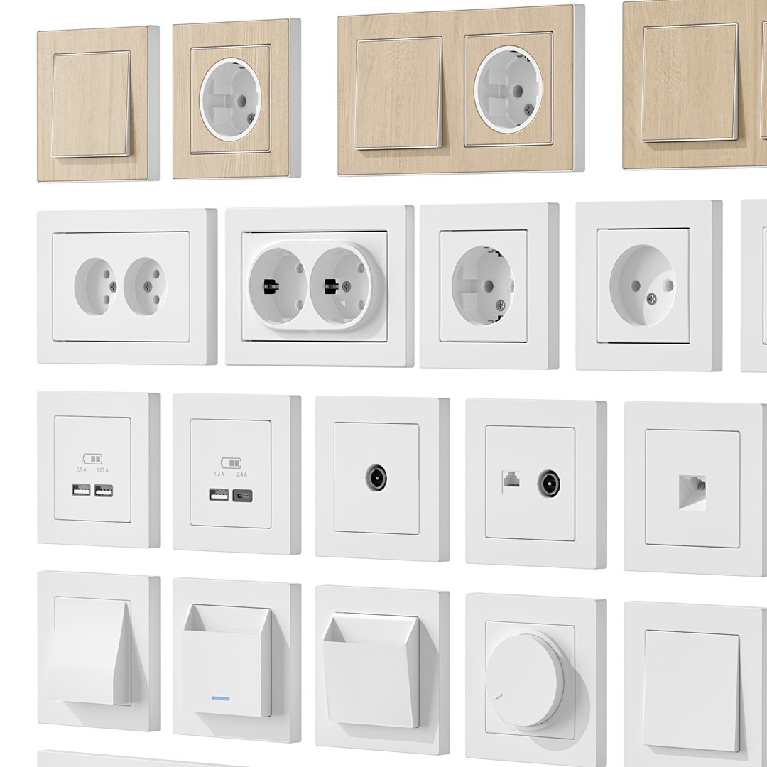 Sockets And Switches Schneider Electric AtlasDesign 3D Model ...