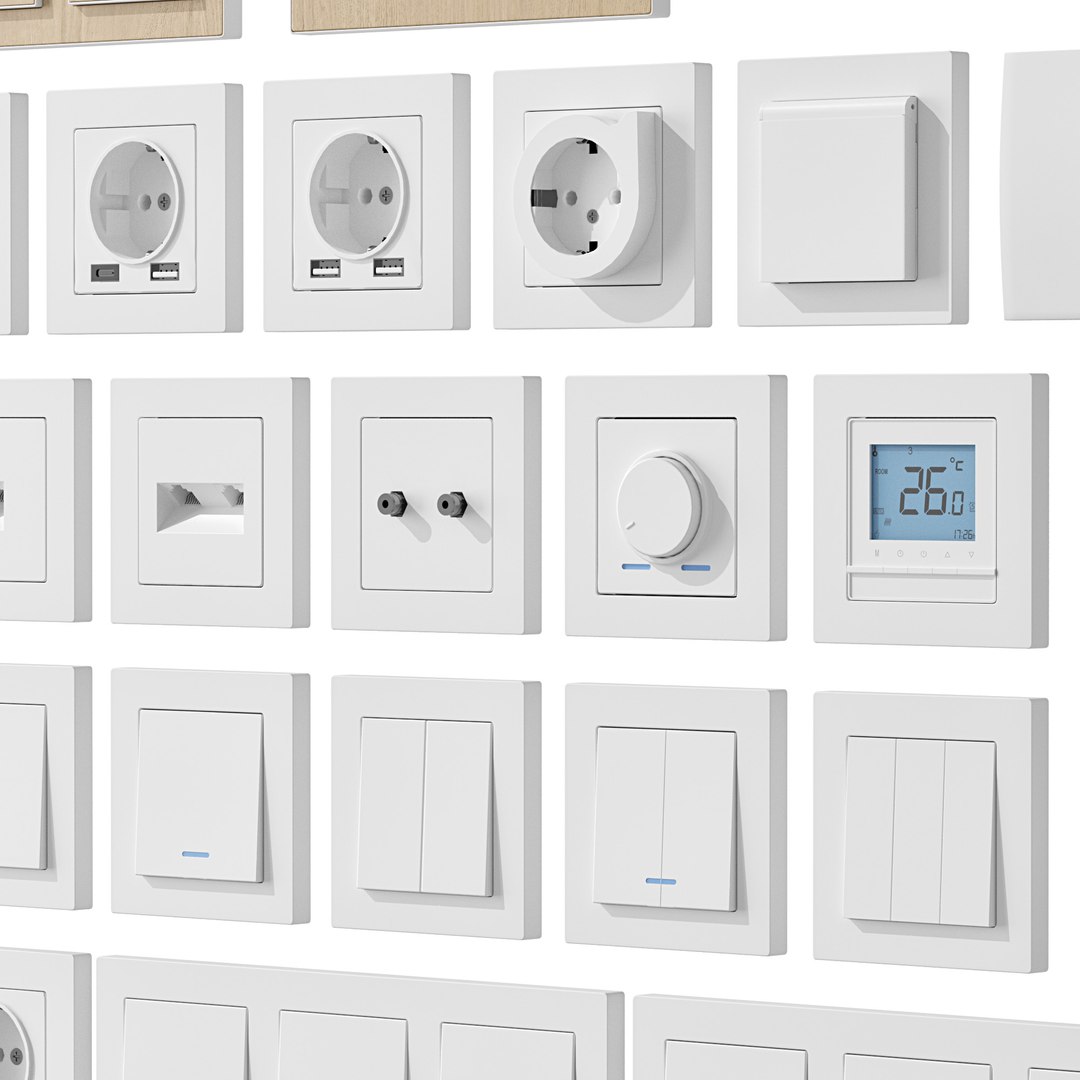Sockets And Switches Schneider Electric AtlasDesign 3D Model ...