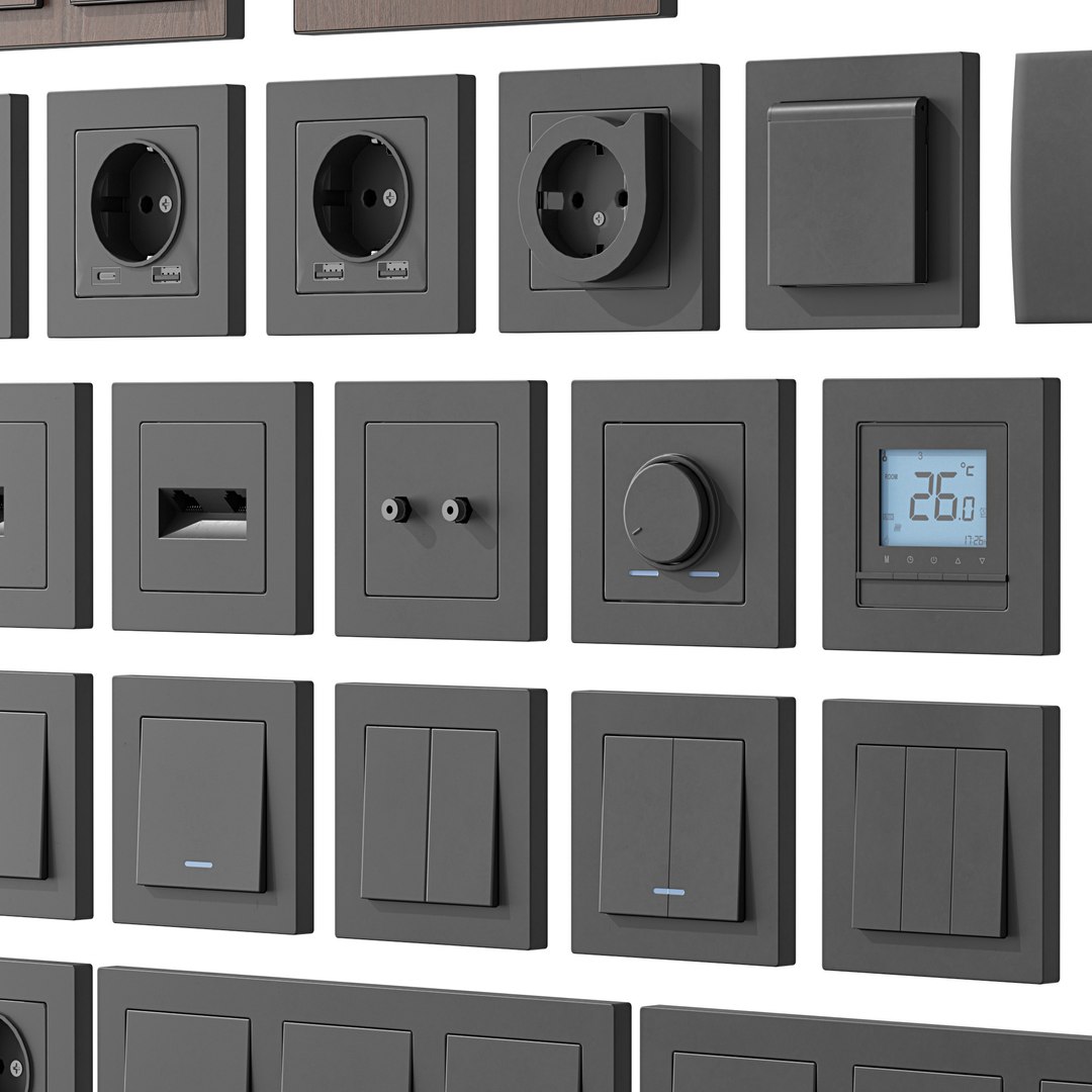 Sockets And Switches Schneider Electric AtlasDesign 3D Model ...