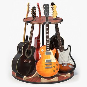 Guitars on Rotating Guitar Stand