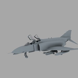 phantom f-4 jet obj