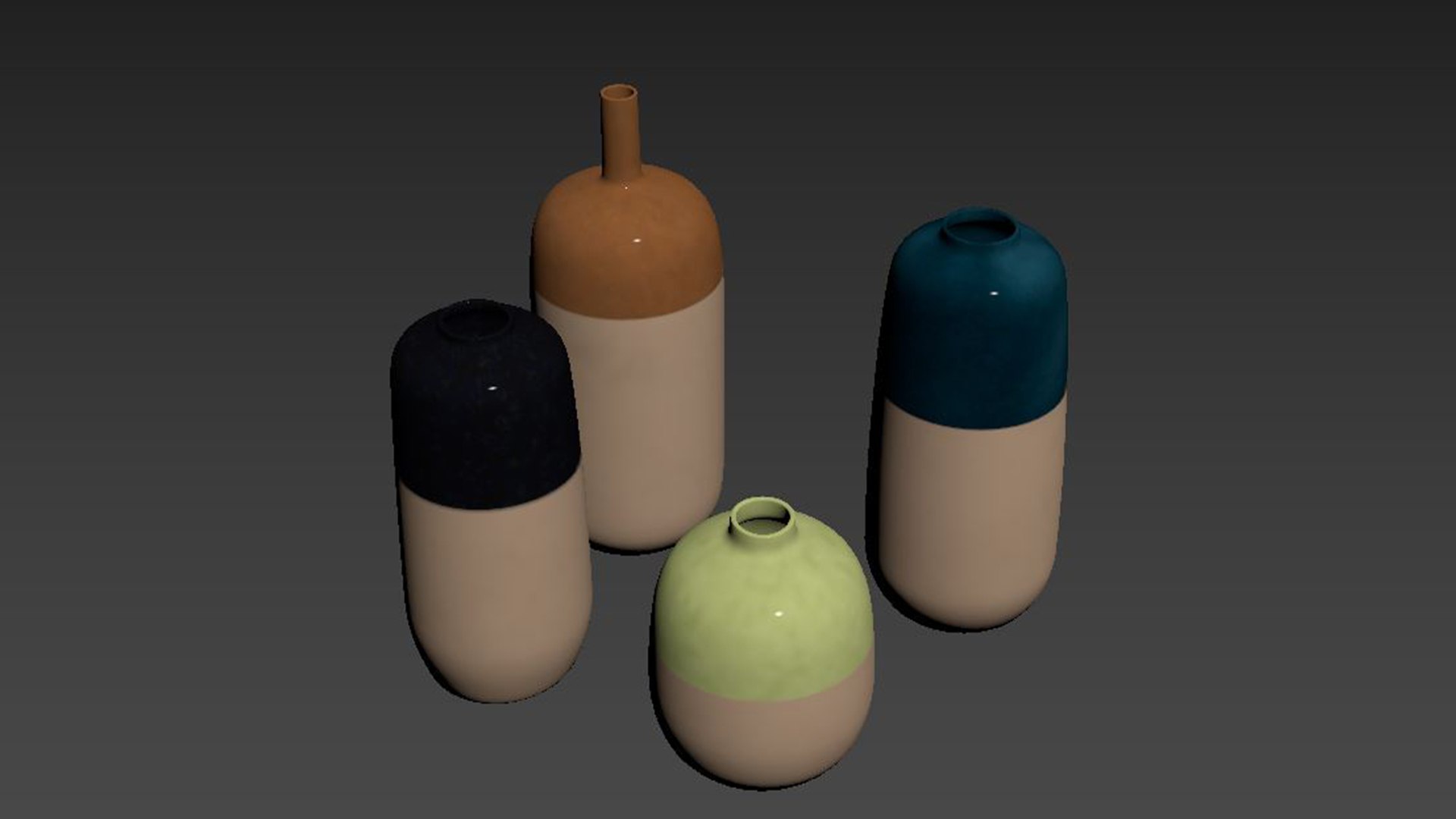 Set decorative ceramic vases 3D model - TurboSquid 2121755