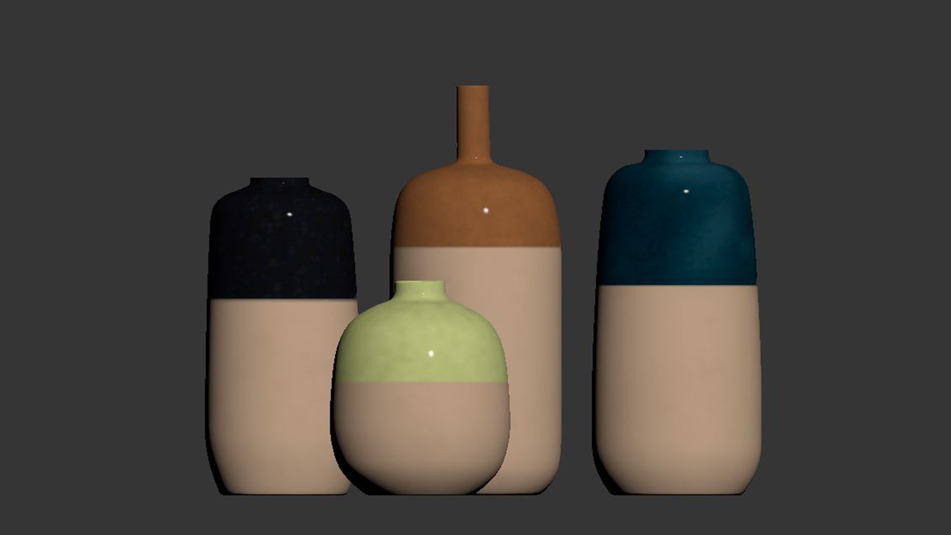 Set decorative ceramic vases 3D model - TurboSquid 2121755